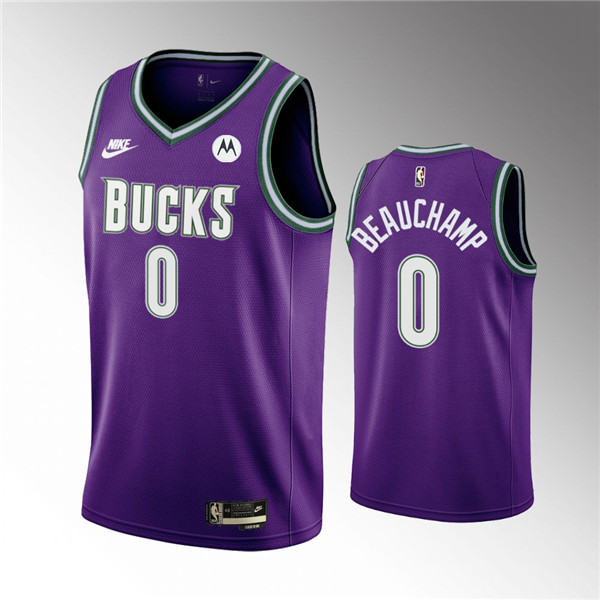 Men's Milwaukee Bucks #0 MarJon Beauchamp 2022/23 Purple Classic Edition Swingman Stitched Basketball Jersey